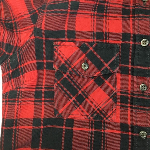 Roots Canada Buffalo Check Plaid Lumberjack Flannel Shirt Elbow Patches Size S - Picture 7 of 13